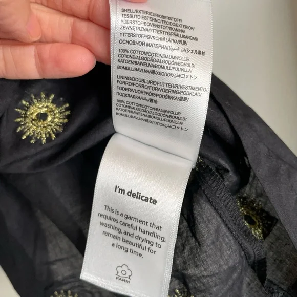 NWOT Farm Rio Sun Embroidered Blouse - Picture 10 of 12